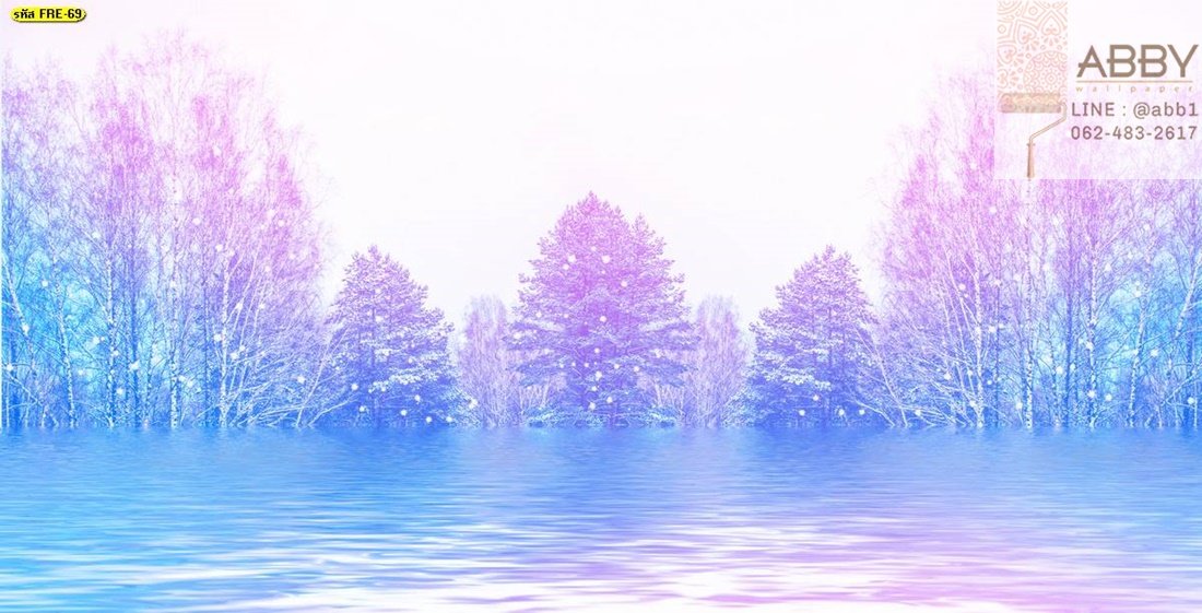 วอลเปเปอร์ธรรมชาติป่าฤดูหนาวเยือกเย็นปกคลุมไปด้วยหิมะ