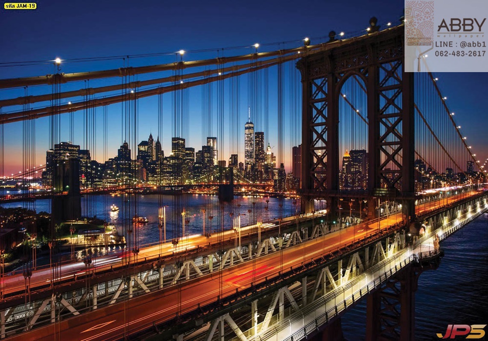 ภาพวิวสะพานแมนฮัตตันและบรูคลินนิวยอร์กซิตี้